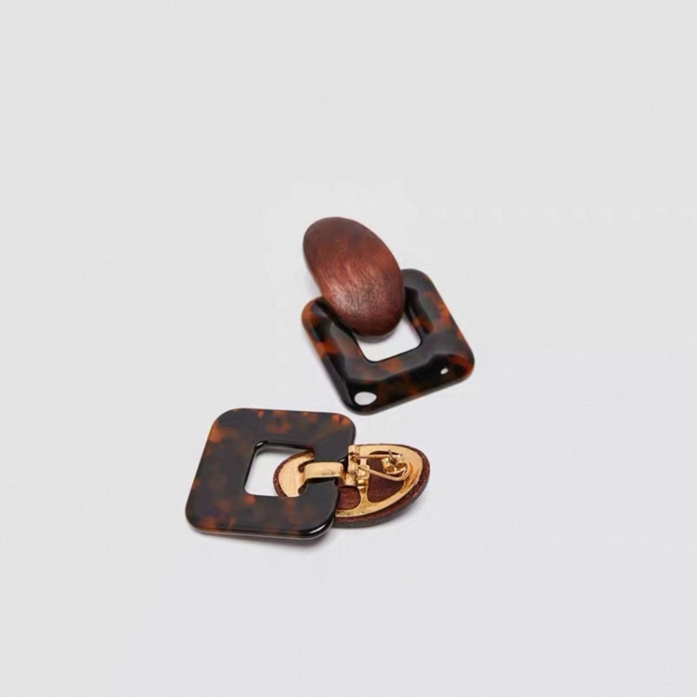 BNWT Zara Brown and Tortoiseshell Earrings - Picture 3 of 7